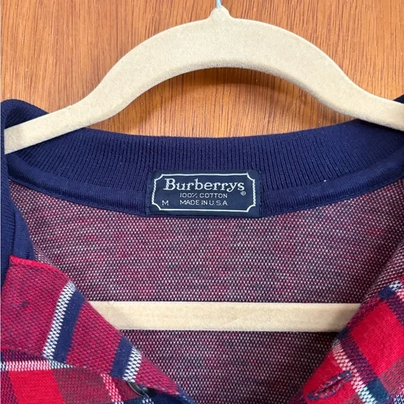 Burberry Red and Navy Plaid Shirt - Picture 3 of 5